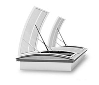 Lucarne de toit électrique à ouverture et fermeture automatiques en polycarbonate PC et alliage d'aluminium, anti-effraction, anti-fumée, anti-incendie, avec ventilation