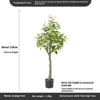 High-End Luxe Indoor Sinaasappelboom Kunstgroen Plastic Ingemaakte Fruit Nep Kumquat Voor Halloween Kerst Woonkamer