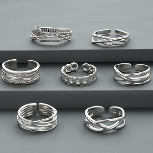 Silver Plated Ring For Men Geometric Open Design Stackable Index Finger Ring Korean Style Gift Jewelry - Product Image 2