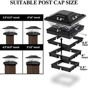 Solar Powered Pillar Light Outdoor Waterproof ABS Material For Courtyard Gatepost <b>Fence</b> Villa <b>Lighting</b> - Product Image 4