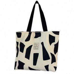 Sac fourre-tout en toile de coton fourni directement avec logo personnalisé, poignées allongées et bandoulière pour femme - Product Image 1