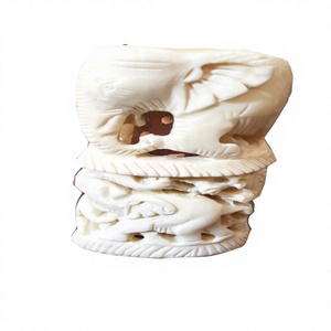 Escultura de Animales Tallada en Mármol Hecha a Mano, Arte Coleccionable, Imitación Antigua, Recuerdo, Tapa de Caja Circular, Lowellcraft IBH04186 - Product Image 3
