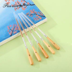 5 pinceaux à peinture Script Liner <span class=keywords><strong>extra</strong></span> longs à pointe <span class=keywords><strong>fine</strong></span> pour la peinture à la gouache, à l'<span class=keywords><strong>aquarelle</strong></span> <span class=keywords><strong>et</strong></span> à l'acrylique - Product Image 2