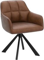 Chaise de travail moderne pour ordinateur Chaise d'appoint pivotante sans roues Chaise avec accoudoirs à mi-dossier Chaise de salon Chambre à coucher Bureau à domicile Métal
