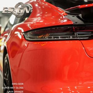Película automotriz naranja Lava de brillo húmedo, pieza de lámina envolvente que cambia de Color, pegatina de vinilo antiarañazos para coche - Product Image 5