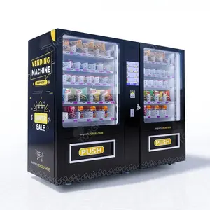 24 heures sur 24 distributeur automatique de collations, d'eau et de nourriture distributeur automatique de boissons glacées pour supermarché