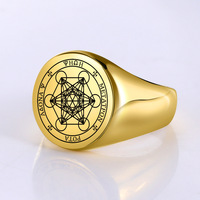 Nouvelle bague punk en acier inoxydable pour homme, sceau de l'archange Métablète, ange de la vie, Salomon, bijoux viking