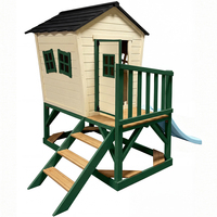 Maisonnette en bois écologique personnalisée pour jardin, avec toboggan et bac à sable, pour enfants