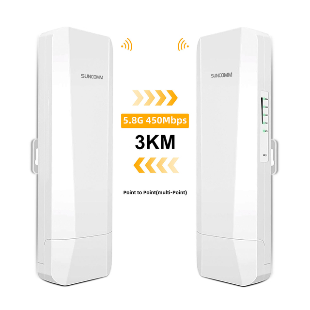 Hot Selling SUNCOMM Long Range Outdoor Network Plug and Play POE Power Supply Access Point Point to Point Wireless Bridge