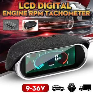Tự động tachometer Thông Minh Kỹ thuật số LCD đo 0-9999 rpm Meter tachometer DIESEL động cơ xăng 1-10 xi lanh LCD đo 12V/24V - Product Image 5