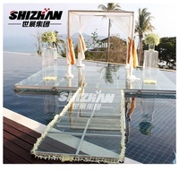 Plateforme de scène en acrylique de luxe pour mariages, concerts, danse, piscine, en verre, portable, pour l'extérieur