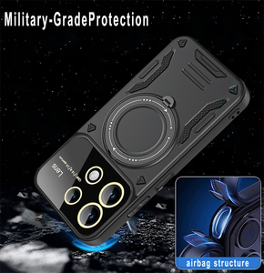 Coque de téléphone magnétique multifonction avec anneau rotatif et grande fenêtre pour objectif, compatible Redmi K90, K80 Pro Max, Note 15, 14 Pro+, 15, 15C, A5 - Product Image 6