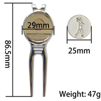 Outils de réparation de divots de golf en métal avec logo personnalisé, marqueur de balle, fourche de golf, clip de chapeau et marqueur magnétique – Accessoires de golf essentiels