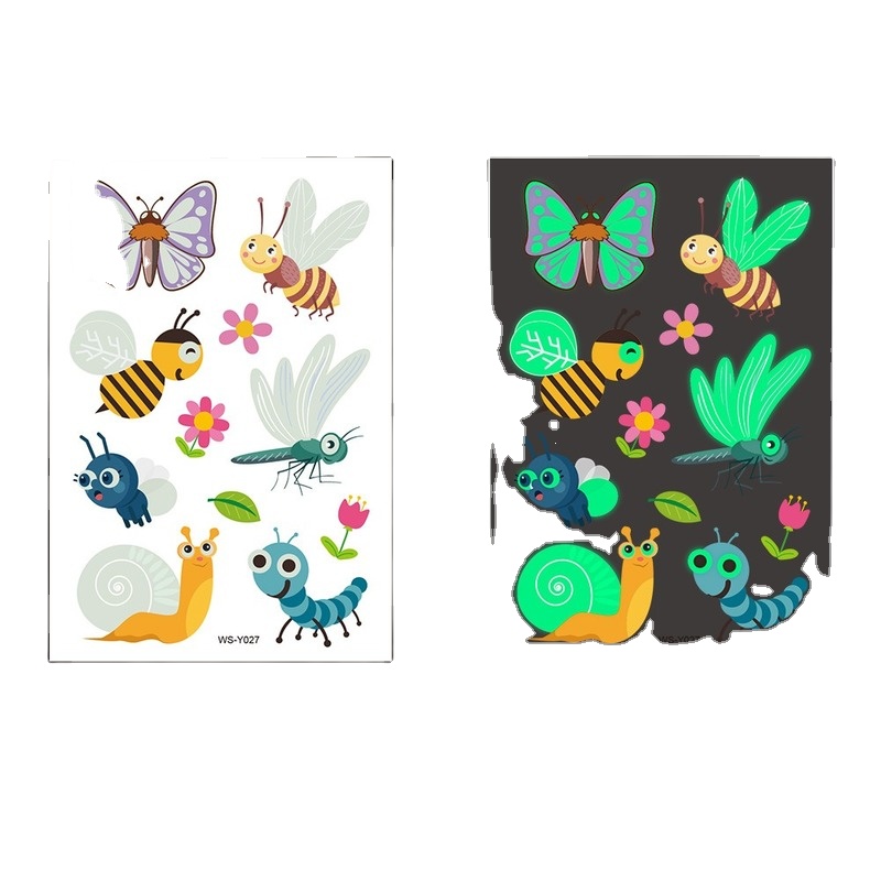 Тату-наклейки светящиеся для детей, Временные татуировки, светящаяся паста на лицо, руки, ноги, для детей, боди-арт, наклейка-Русалка