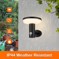 Paysage ip54 acier inoxydable noir led détecteur de mouvement solaire appliques murales extérieur étanche