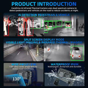 Cámara de Imagen Térmica Caredrive Cc1003-ahd20, Impermeable Ip69k, Espectro Dual para Sistema de Monitoreo de Conducción y Seguridad Vehicular - Product Image 2
