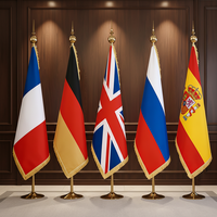 Promotion : Support de drapeau de sol pour bureau avec drapeau imprimé personnalisé – Décoration de drapeau cérémoniel pour intérieur et bureau
