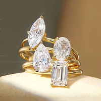 Bague de fiançailles solitaire en or massif 14K 18K avec diamant de laboratoire taille poire, quatre griffes, bijoux fins personnalisés, vente en gros