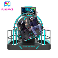 Funspace VR Precio de Fábrica 9D 360 VR Juegos de Video Interactivos Arcade Realidad Virtual 2 Jugadores Silla VR 9D Simulador de Movimiento