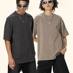 Camiseta de calle Vintage lavada con ácido para hombre de alta calidad, camiseta de gran tamaño Unisex con logotipo estampado Dtg, Camiseta de algodón 100% para hombre - Product Image 1