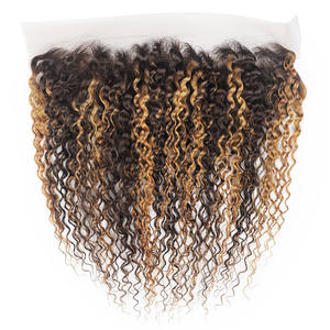 P4/27 #   Perruque Lace Frontale 13x4 en Cheveux Humains Remy, Lisse, Ondulée, Bouclée Profonde, Effet Mèches Aquatiques, 16 Pouces - Product Image 2