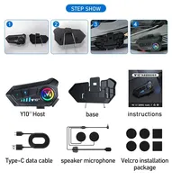 Casque de moto sans fil Y10-2X BT5.3 avec interphone, étanche, portée 300 m, haut-parleur et écouteurs