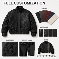 Blouson Bomber en Cuir Noir Mat Lavé Style Vintage Sur Mesure avec Broderie Personnalisée – Manteau Bomber Homme Style Héritage – Fabricant