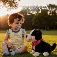 Chien robot intelligent en peluche électrique avec simulation de mot de passe, modèle JP005/JP006, rembourrage en coton PP