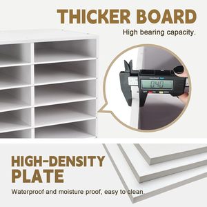 Desktop <b>File</b> Rack 12 Compartment Pull Out Storage Box For Office A4 Paper Document Organization - Product Image 4