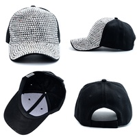 Casquette de baseball personnalisée de luxe avec strass AB, casquette en cristal couleur personnalisée, casquette de baseball colorée avec strass pour femme, idéale pour les fêtes et le streetwear