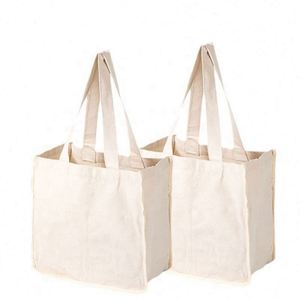 Wholesale Custom Reusable More Inner Pocket Grocery Supermarket Oragnic Cotton <b>Canvas</b> Shopping <b>Tote</b> Bags With Logo - Product Image 5