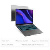 Ordinateur portable professionnel avec écran de 16 pouces, résolution 2560*1600, processeur Intel Ultra 5 225H et boîtier en métal