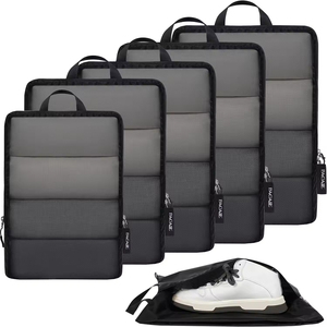 Lot de 4/6 cubes de compression légers pour l'organisation des bagages, accessoires de rangement pour valises et sacs à <span class=keywords><strong>dos</strong></span> de voyage - Product Image 5