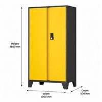 Armario de Herramientas de Acero Resistente con Doble Puerta, Cerradura Digital, Estantes Ajustables y Recubrimiento en Polvo para Almacenamiento en Garaje o Taller