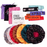 Vente en gros de bonnets assortis mère et enfant, bonnets de luxe personnalisés en soie et foulards en satin, bonnets en satin