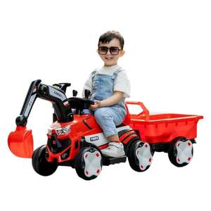 Çocuklar için ekskavatör oyuncak araba elektrikli inşaat araç plastik traktör kazıcı kanca kamyon Ride-On erkek kız yaşlı 2-4 yıl - Product Image 5