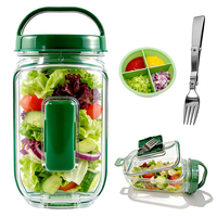 Pot à salade portable amélioré avec ouverture latérale, récipient de type bocal Mason