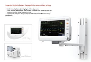 Monitor de Paciente Portátil, Monitor de Signos Vitales, Monitor Médico Multiparamétrico, Equipo Médico de ECG para Cabecera de Cama - Product Image 5