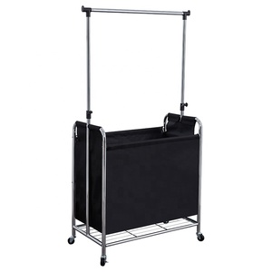GMJ 4-bag Laundry Sorter Cart With Rolling Wheels,Dirty Clothes Storage Basket With 4 Sections Laundry Hamper