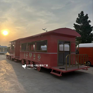 Kiosque alimentaire en forme de <span class=keywords><strong>train</strong></span> à motif de <span class=keywords><strong>chien</strong></span> de dessin animé rouge, stand de concession vintage personnalisé en forme de <span class=keywords><strong>train</strong></span>, bar à collations mobile pour site touristique - Product Image 1
