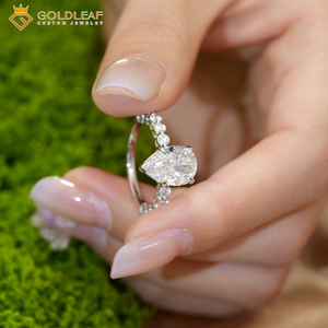 แหวนหมั้นเพชรทรงหยดน้ำทองคำขาว 18K หรูหรา ขายส่ง พร้อมใบรับรองจากผู้ตรวจสอบอิสระ สำหรับงานแต่งงาน - Product Image 2