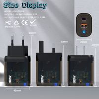 Cargador de teléfono móvil transparente de 30W PD3.0 USB A, adaptador de carga rápida de interfaz dual para Xiaomi Huawei Honor, 30W