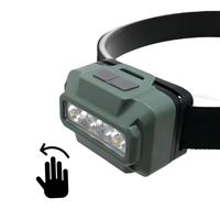 Lampe frontale LED industrielle légère, double alimentation, rechargeable au lithium-ion, triple lumière (blanc, chaud, rouge), détecteur de mouvement, IP44, pour le travail