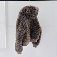 Veste à capuche zippée en fourrure d'agneau pour femme, élégante et décontractée, doublée de peau de mouton, idéale pour l'hiver et le quotidien