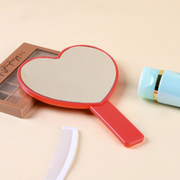 Miroir de maquillage portable de bureau personnalisé en acrylique en forme de cœur, petit, pour un usage quotidien