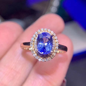 Anello Vintage con Cristallo Blu per Donne, Tono Rosa, Elegante Accessorio Moda per Uso Quotidiano e Feste - Product Image 4