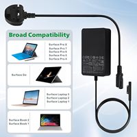 Chargeur Surface Pro 65W pour Surface Pro 3 4 5 6 7 Adaptateur d'alimentation Compatible avec les ordinateurs portables et tablettes Microsoft Surface Book