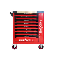 PHIXWELL Armoire à outils de garage à 8 tiroirs Chariot à outils en métal robuste avec ensembles d'outils pour l'atelier de réparation de voitures