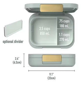 Bento Lunch <b>Box</b> Kids 1200ml Plastic Lid Leak Proof Reusable 4-Compartment Microwavable Dishwasher Safe BPA Free Square - Product Image 1
