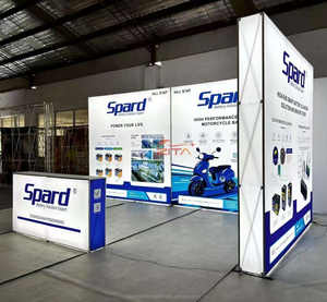 Tissu de tension double face portable personnalisé avec logo Boîte à lumière LED publicitaire Pop-Up <span class=keywords><strong>Stand</strong></span> de fond pour salon professionnel Expositions - Product Image 2